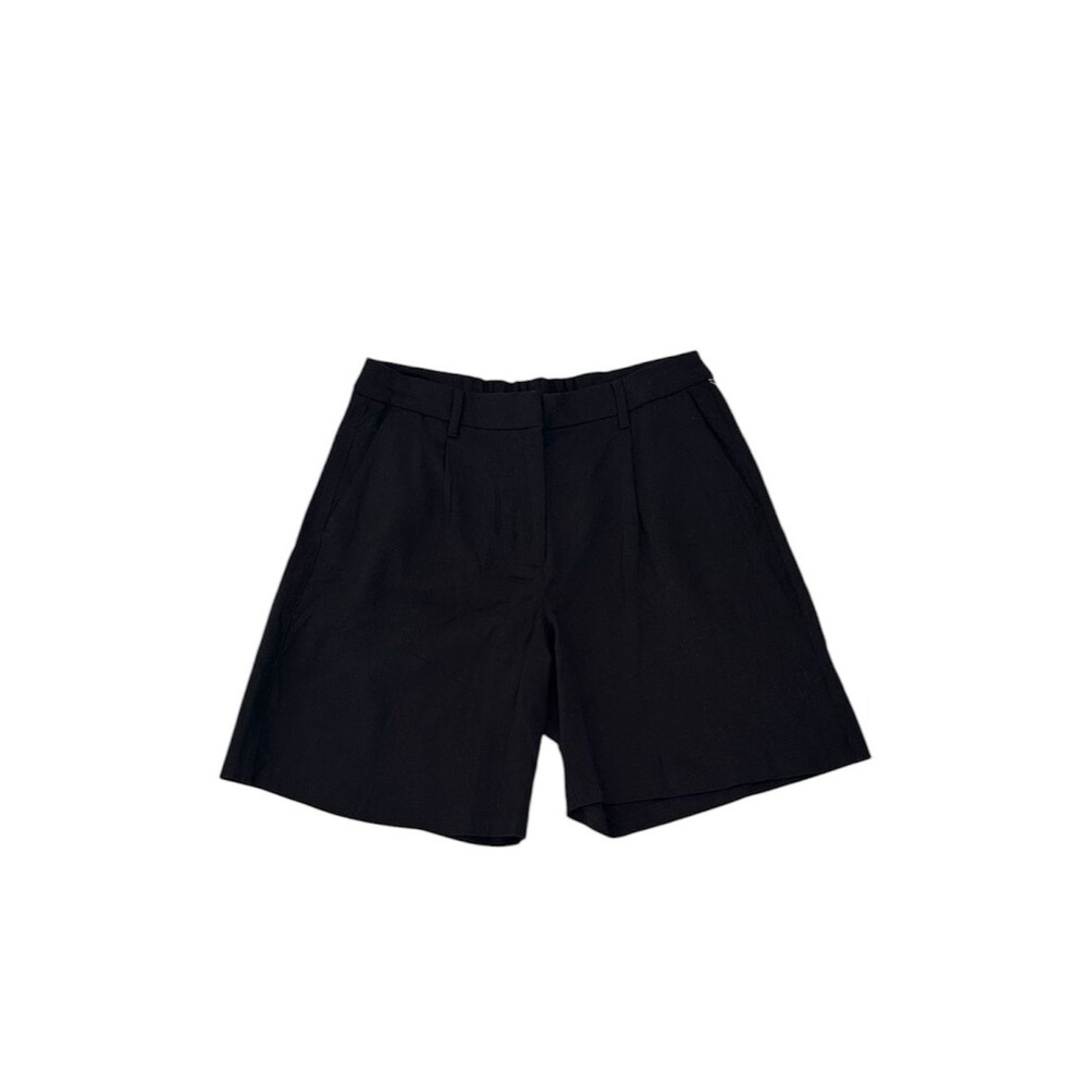 Old Navy Extra High Rise Linen Blend Shorts 8” NEW Black Large 654032